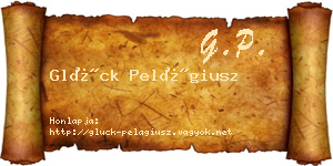 Glück Pelágiusz névjegykártya